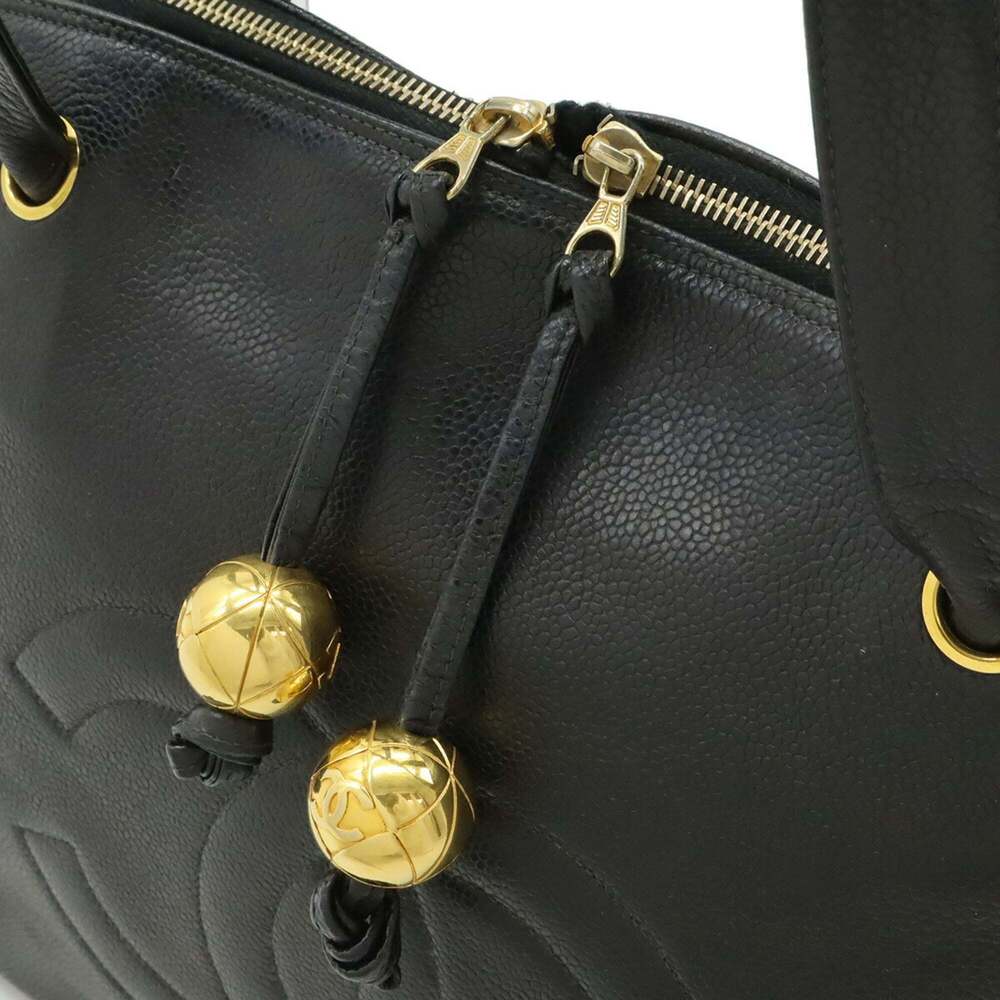 CHANEL Black Caviar Leather Logo Shoulder Bag - Picture 9 of 10